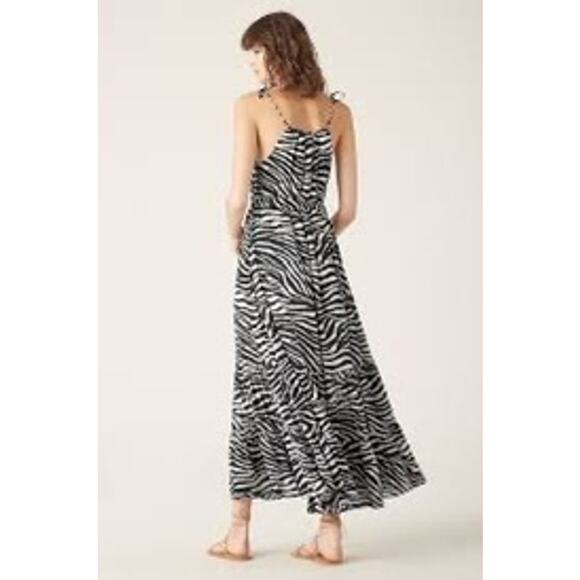 Tigerlily Zoya Maxi Dress Size 4 Animal Print Black White Tiered Flowy NWT - Picture 2 of 9